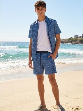 NWT Hurley Men’s Small Bliss Blue American Burst Volley Swim Shorts $50